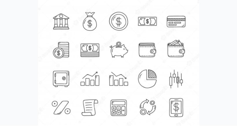 Doodle Style Finance Icons