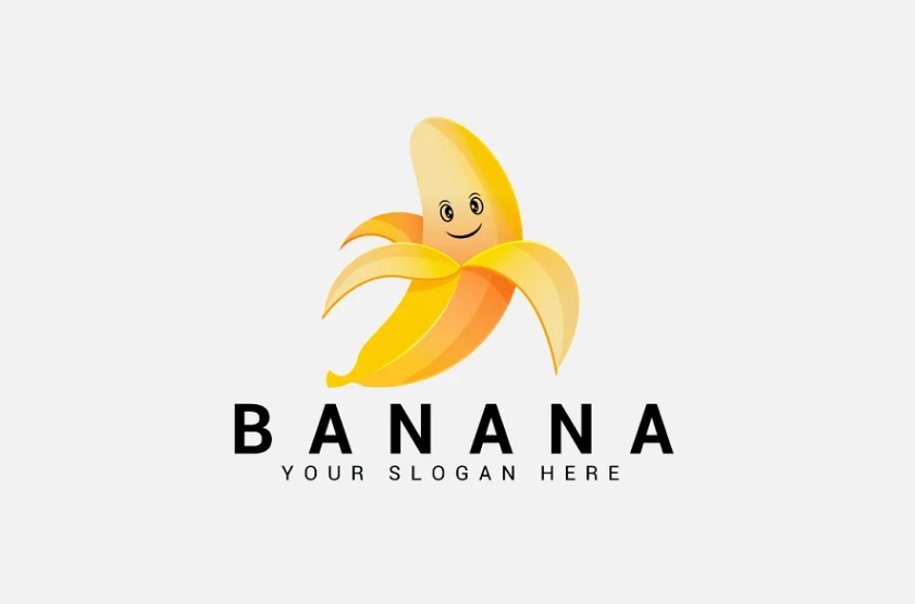 Editable Cute Banana Logo