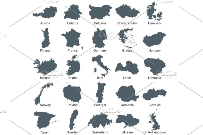 European Countries Map Icons