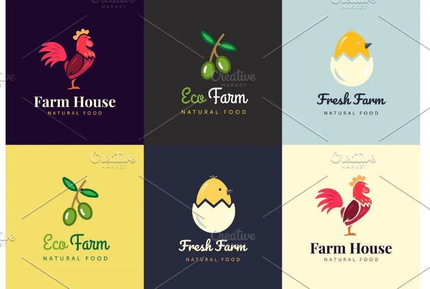 Farm Logo Design Set