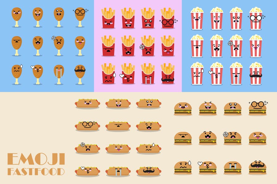 Fast Food Emoji Set