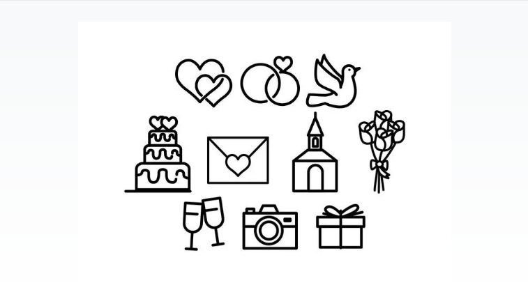 Free Wedding Line Icons