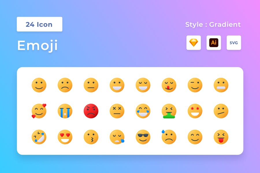 Gradient Style Emoji Icons