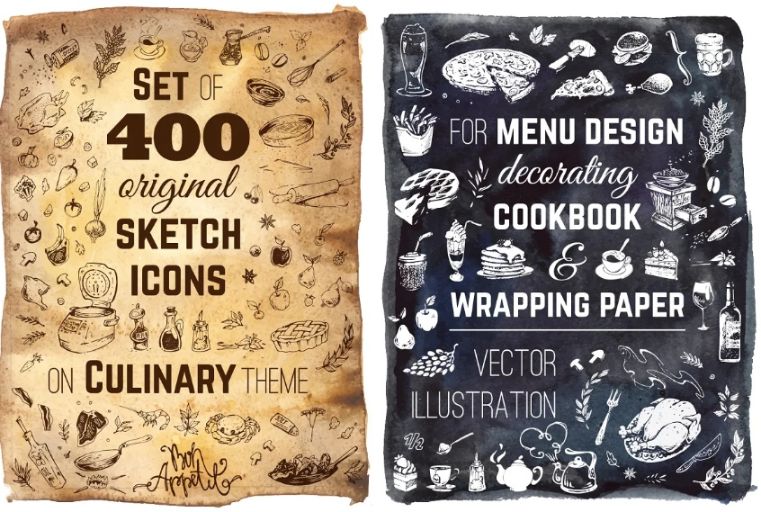 Hand Drawn Cooking and Food Icons