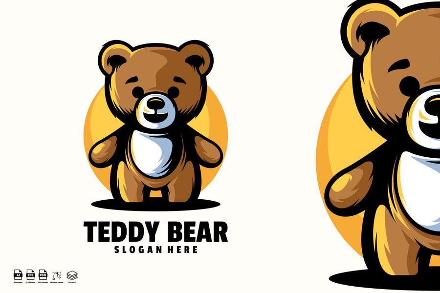 Hand Drawn Teddy Bear Logo