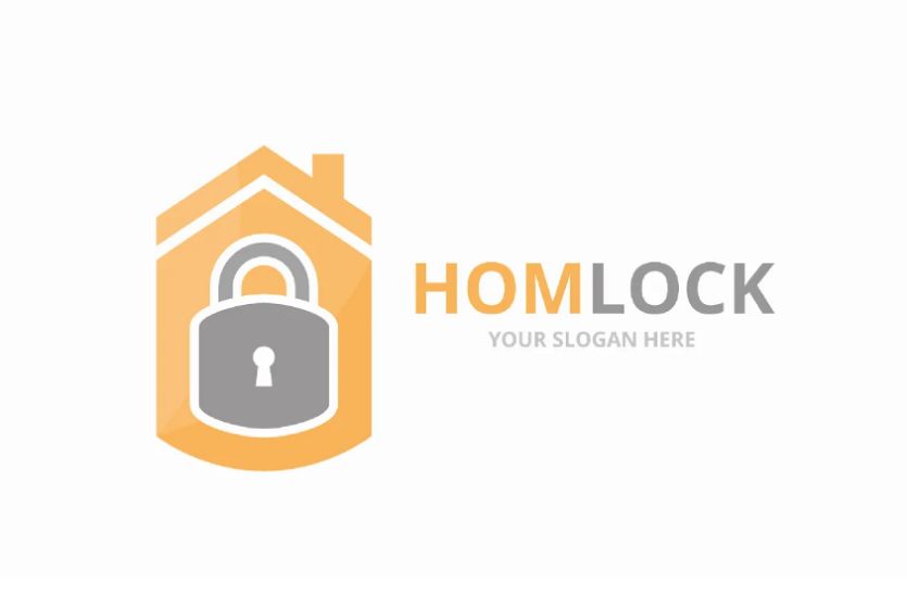 Home Lock Vector Identity Design