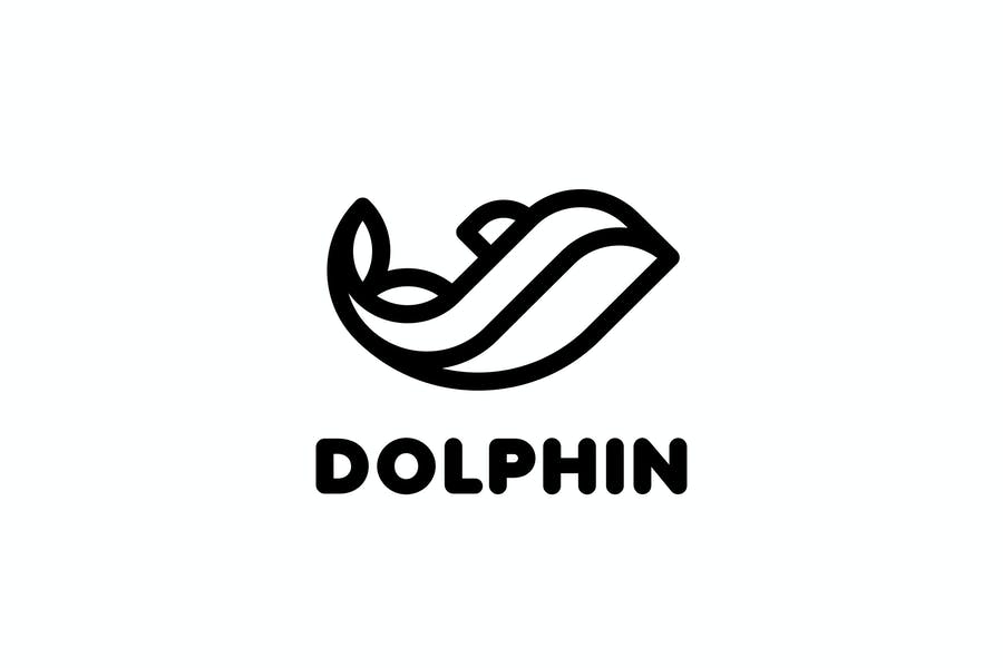 Line Style Dolphin Logos