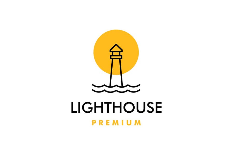 Linear Style Lighthouse Identity