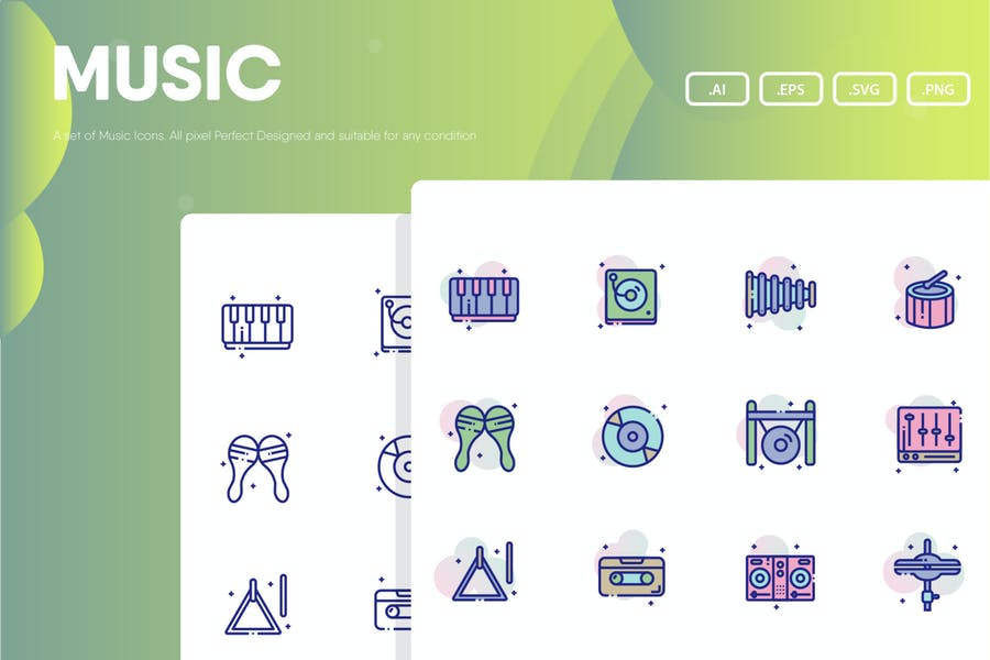 Lined and Colored Icons Pack
