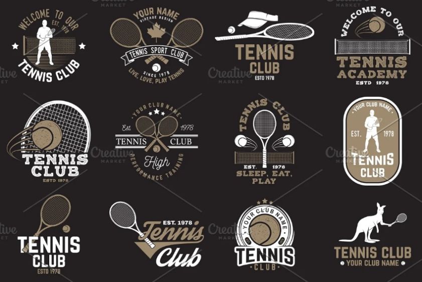 Set of Tennis Club Badges