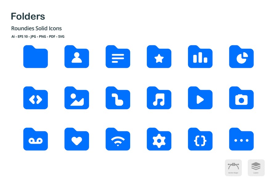 Solid Folder Design Icons