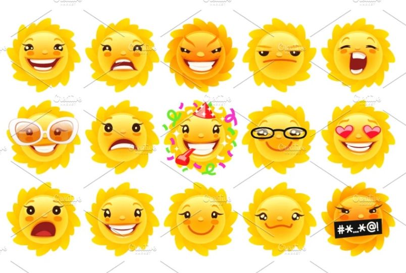 Sun Emoji Style Characters