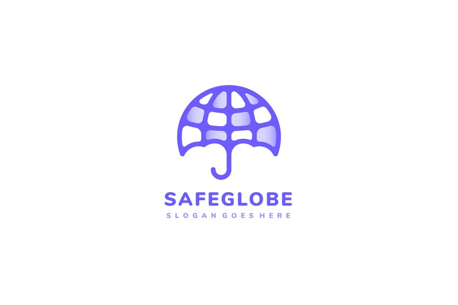 Umbrella Globe Logo Design