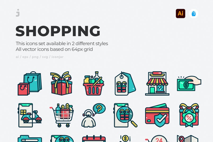 Vector Style Shopping Icons