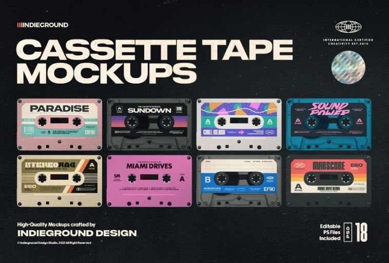 Essential Cassette Branding Mockup