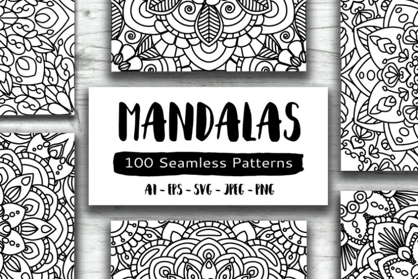 100 Semless Mandala Patterns