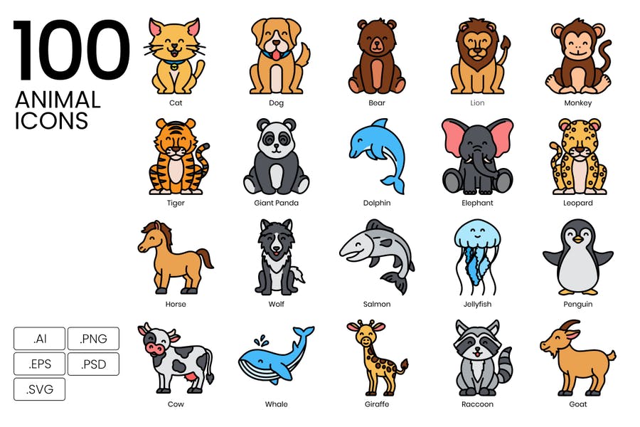 100 Unique Animal Graphic Symbols