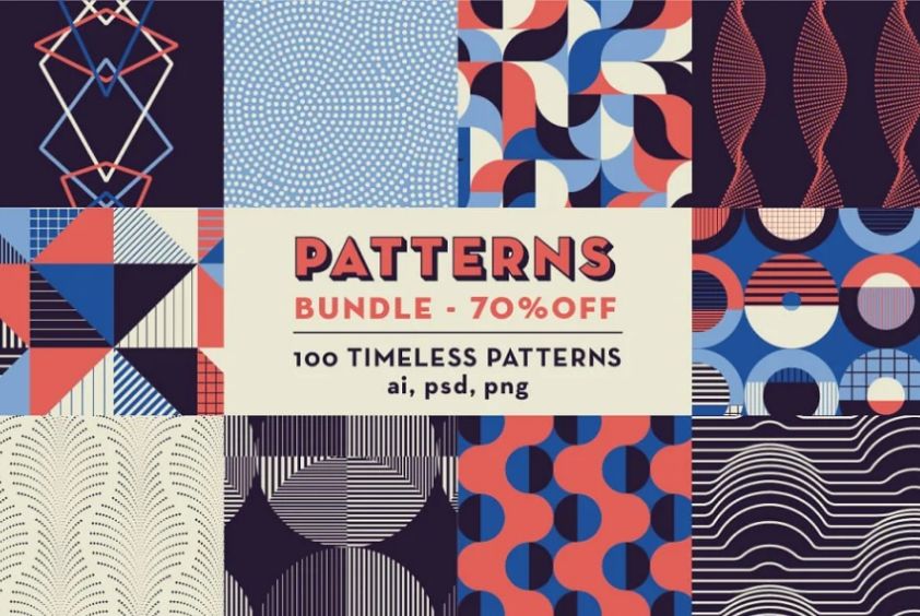 100 Unique Retro Patterns Bundle