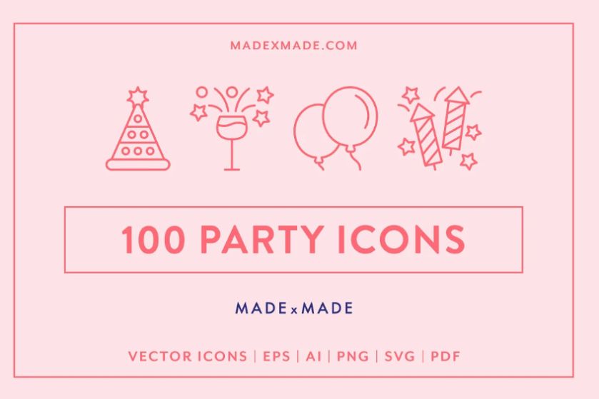 100 Unique Vector Icons Set