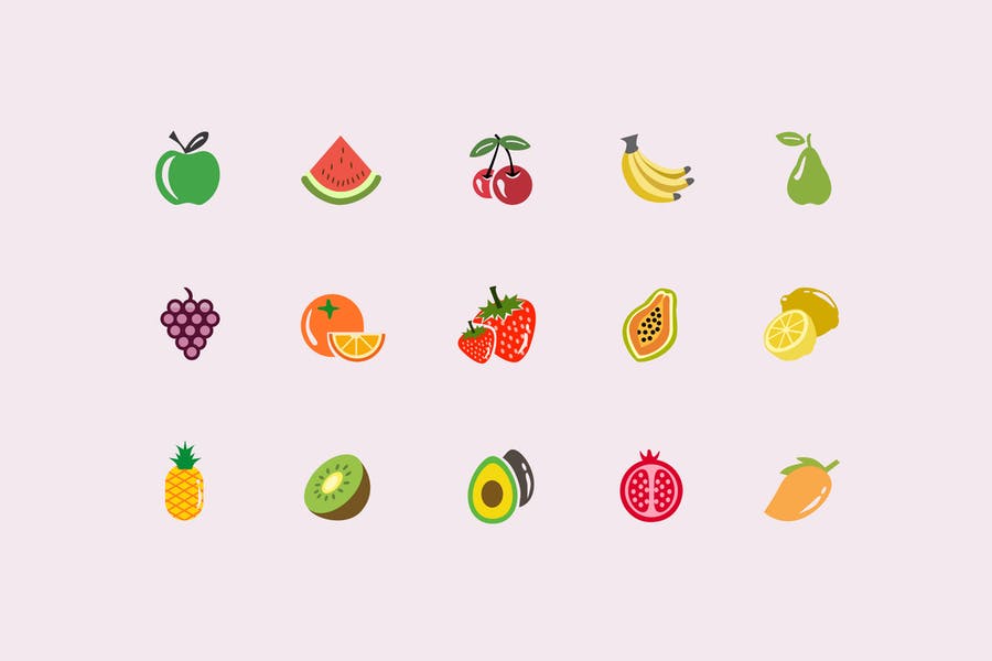 15 Fruit Graphic Elements