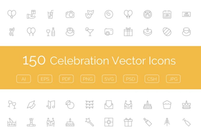 150 Celebration Icons Set