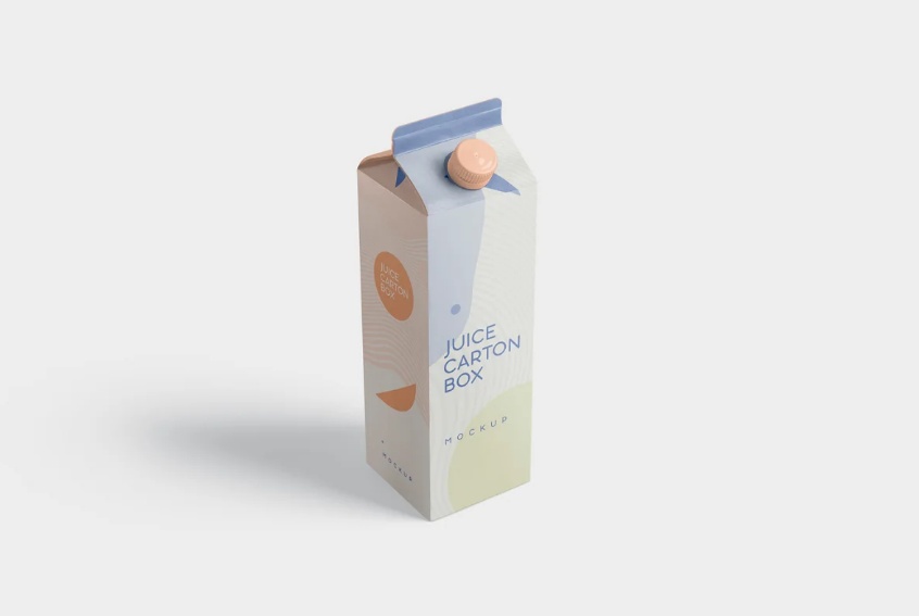 1L Milk Carton Branding PSD