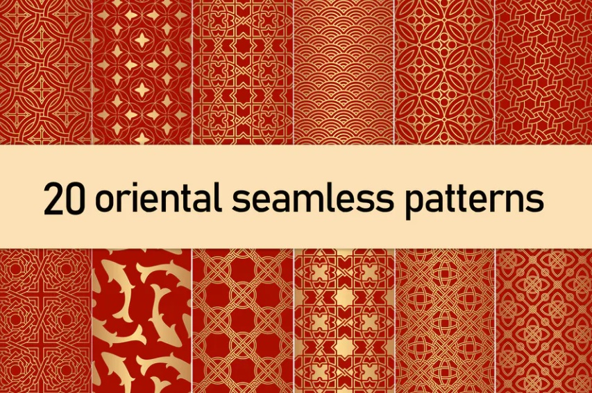 20 Oriental Seamless Patterns