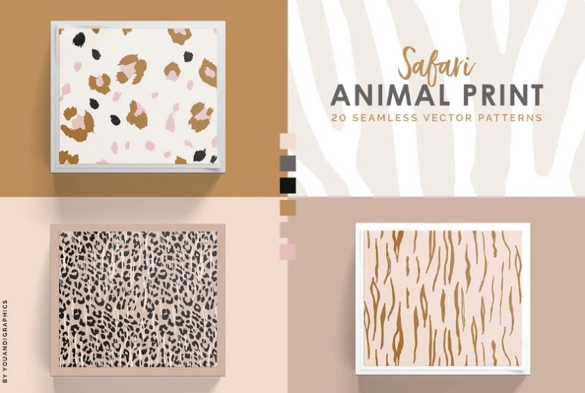 Safari Animal Print Patterns Set