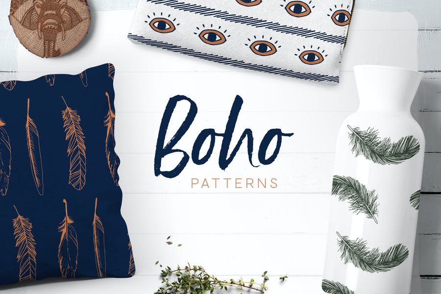 20 Seamless Bohemian Patterns Collection
