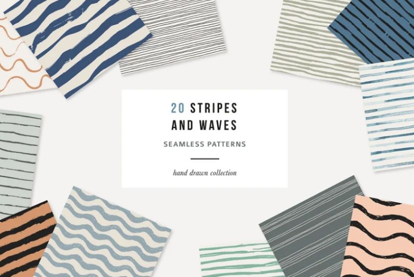 20 Striped and Wave Seamless Designs