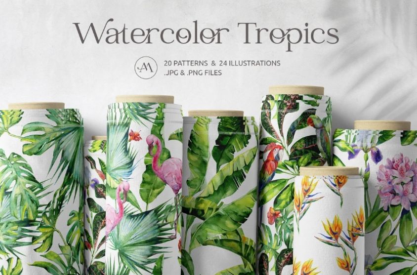 20 Watercolor Flower Pattern Designs