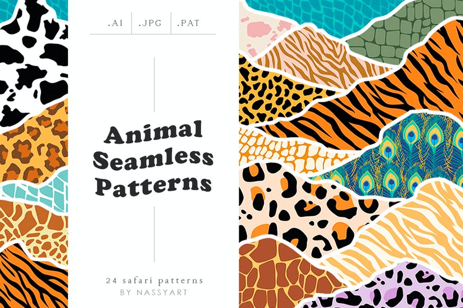 24 Seamless Safari Animal Patterns