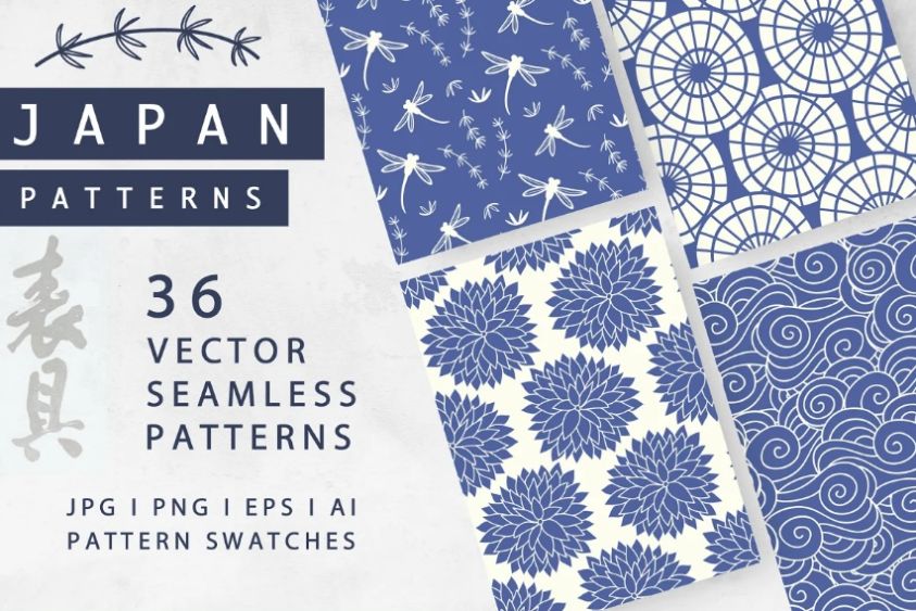 36 Seamless Vector Japan Patterns