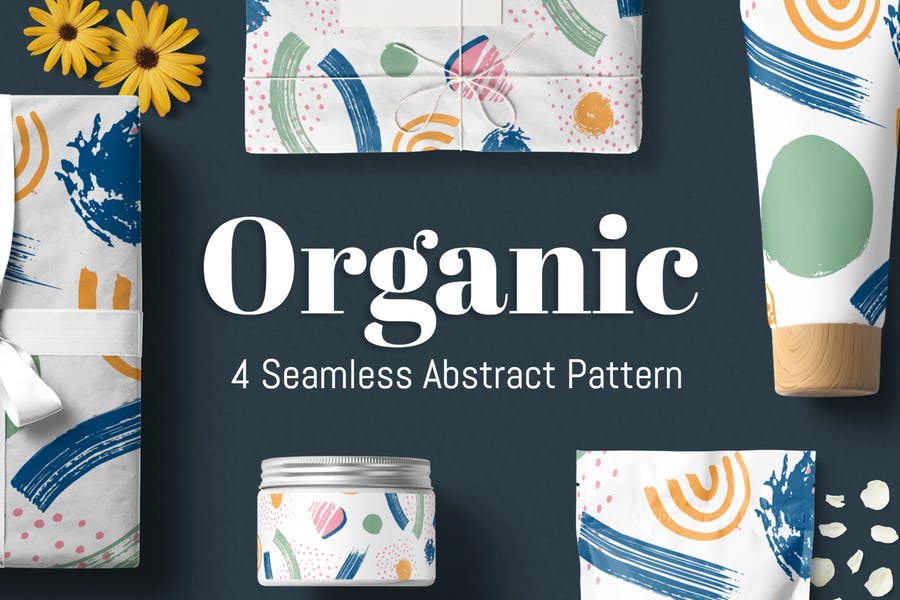 4 Organic Seamless Pattern Vectors