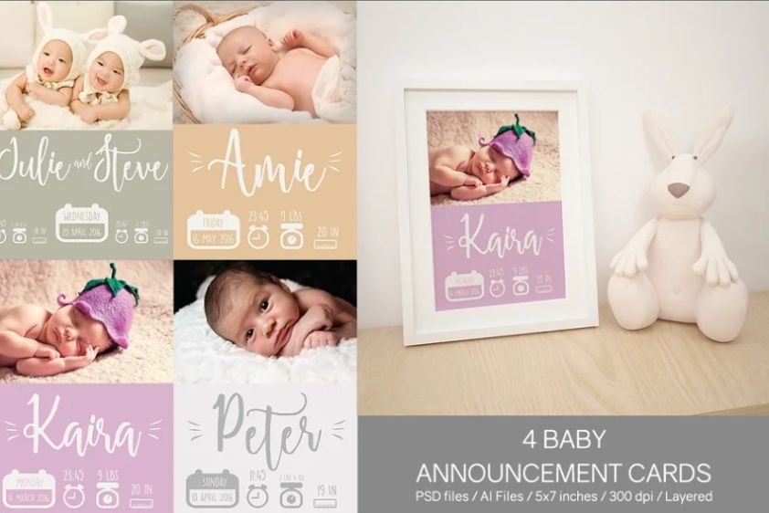 4 Unique Baby Announcement Cards