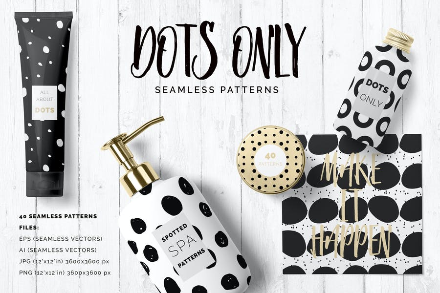 40 Seamless Dots and Spots Background