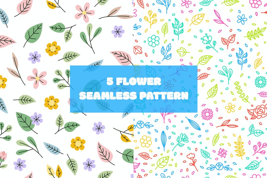 5 Seamless Flower Patterns