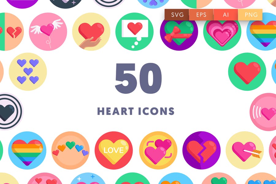 50 Unique Heart Vectors
