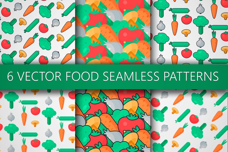 6 Creative Food Vector Patterns