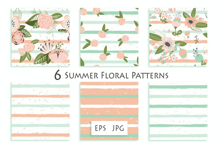 6 Summer Floral Vector Designs