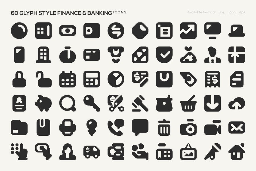 60 Glyph Style Icons