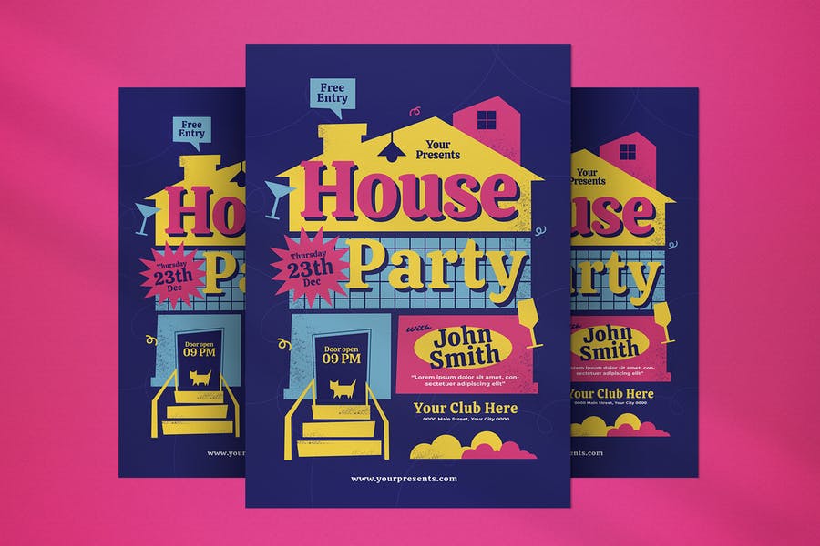 Ai and PSD House Party Flyers