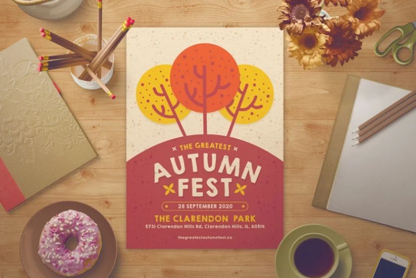 Autumn Festival Flyer Template PSD