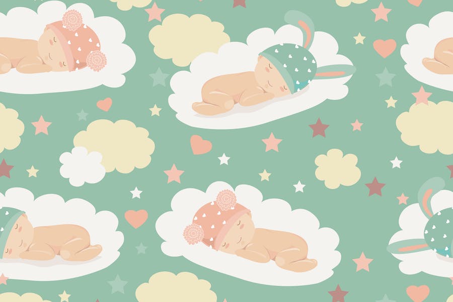 Baby Themed Seamless Vectors