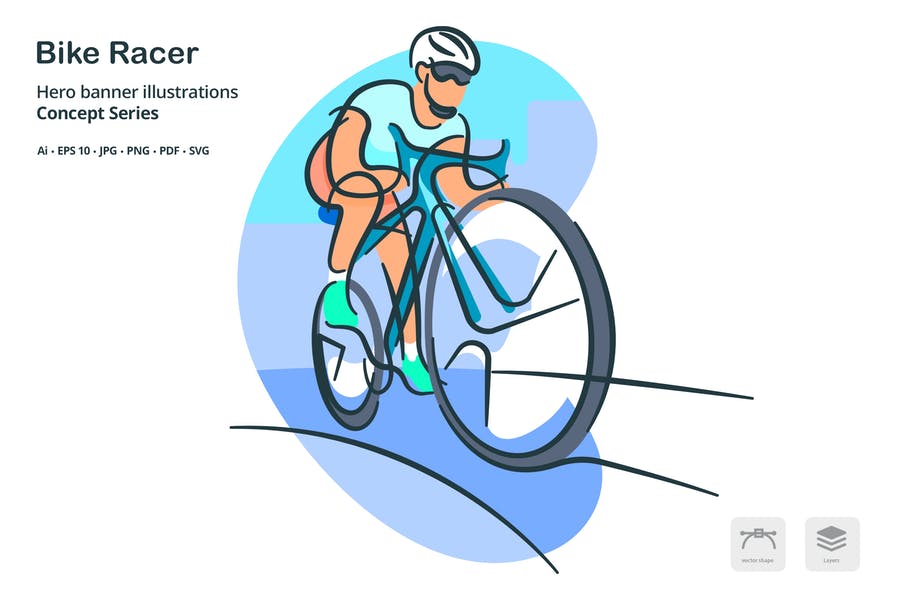 Bike Racer Vector Illustration