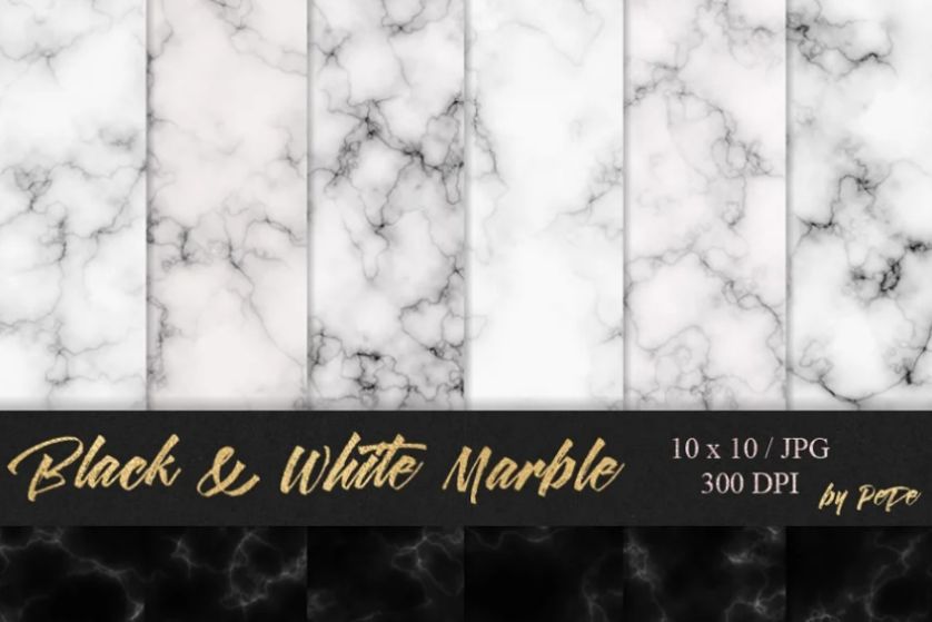 Black and White Marble Texture