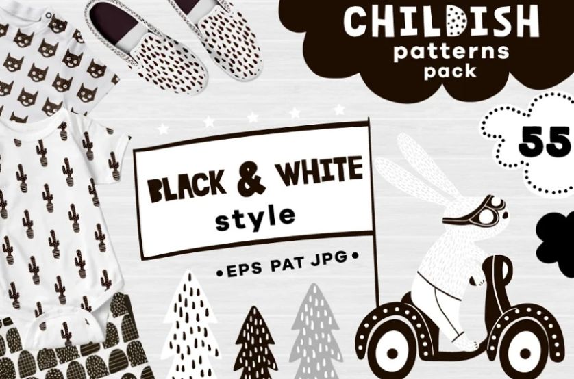 Black and White Patterns Pack