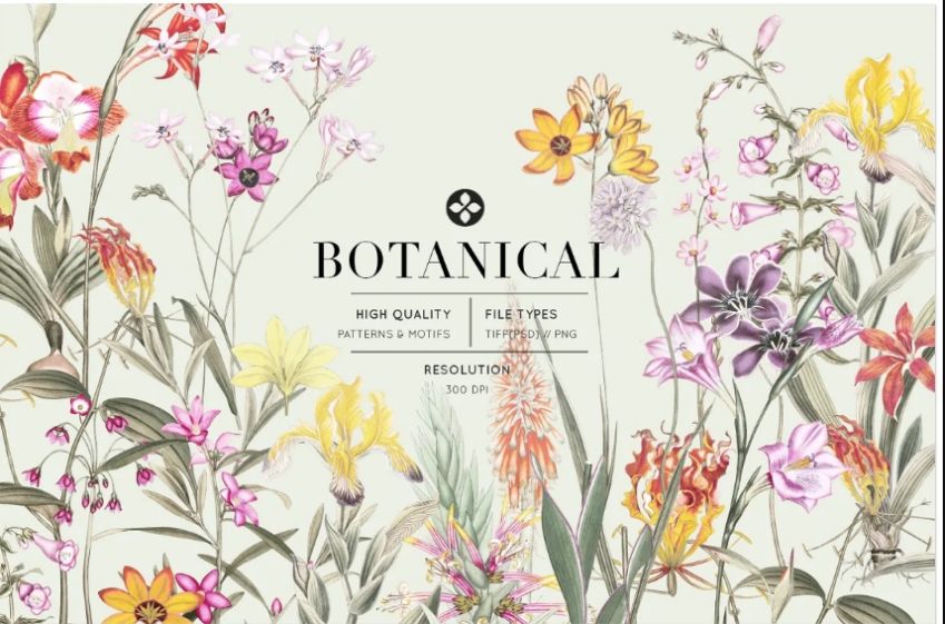 Botanical Style Flower Patterns