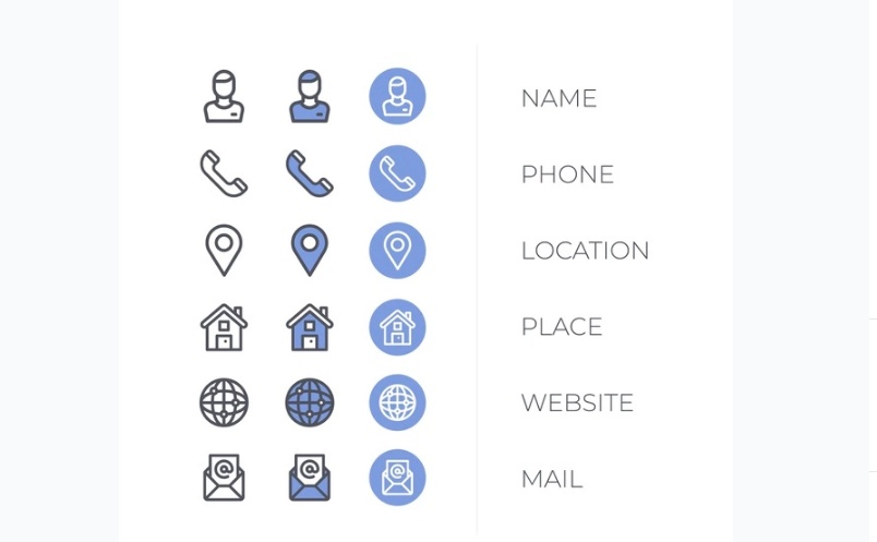 Business Card Icons Set