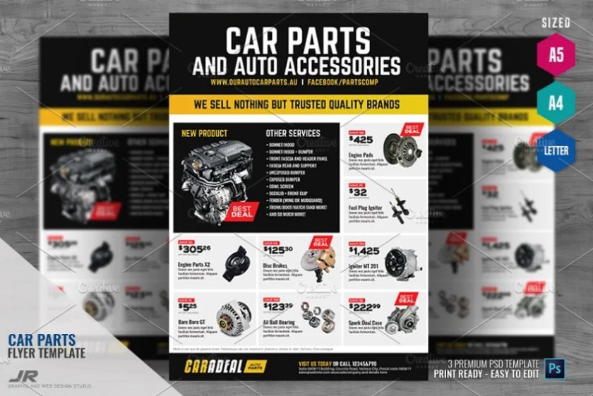 Car Parts Flyer Design